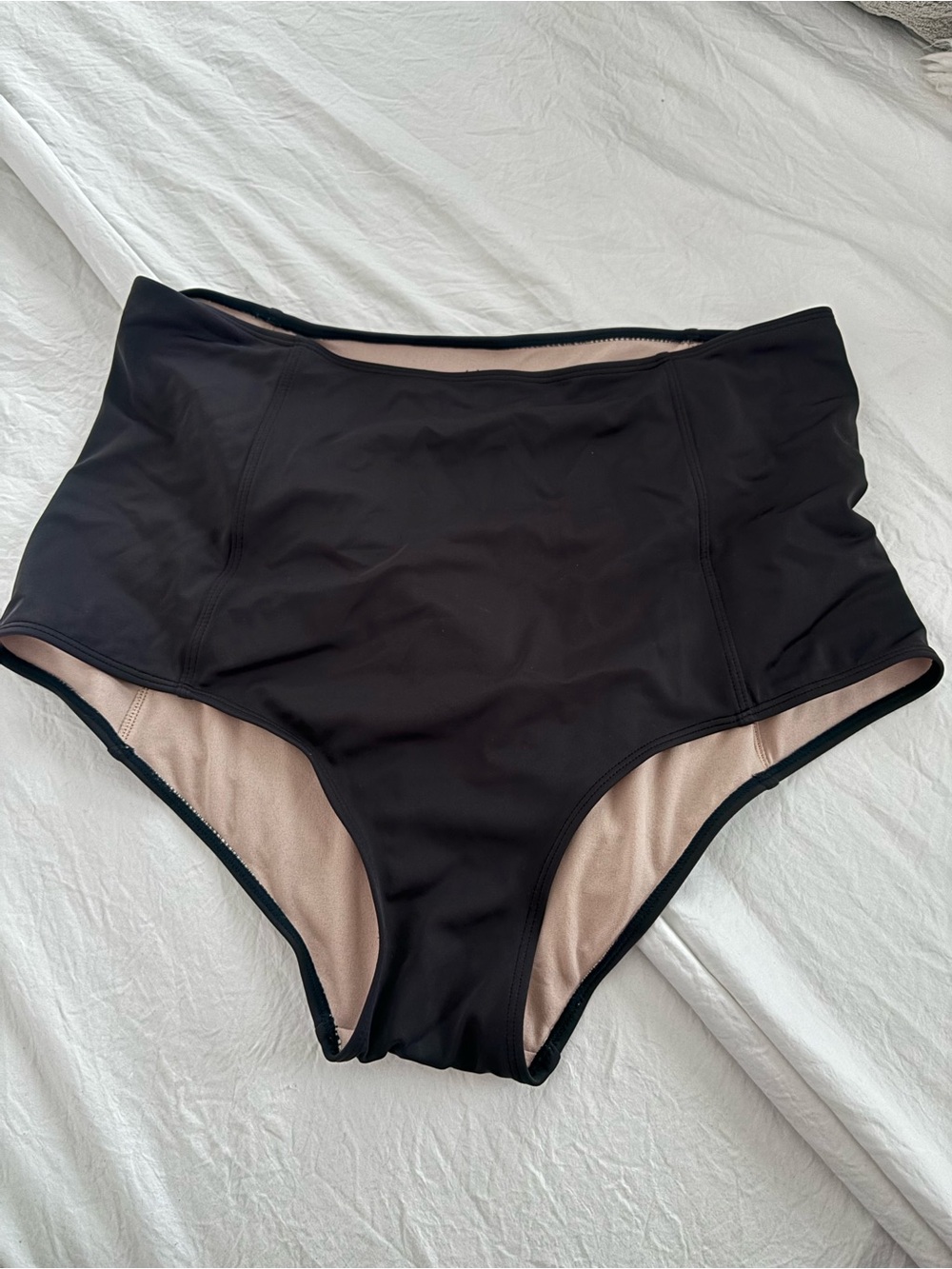 Kortni Jeane High-Waist Bikini Bottoms in Black XL Smoke Free Excellent Co